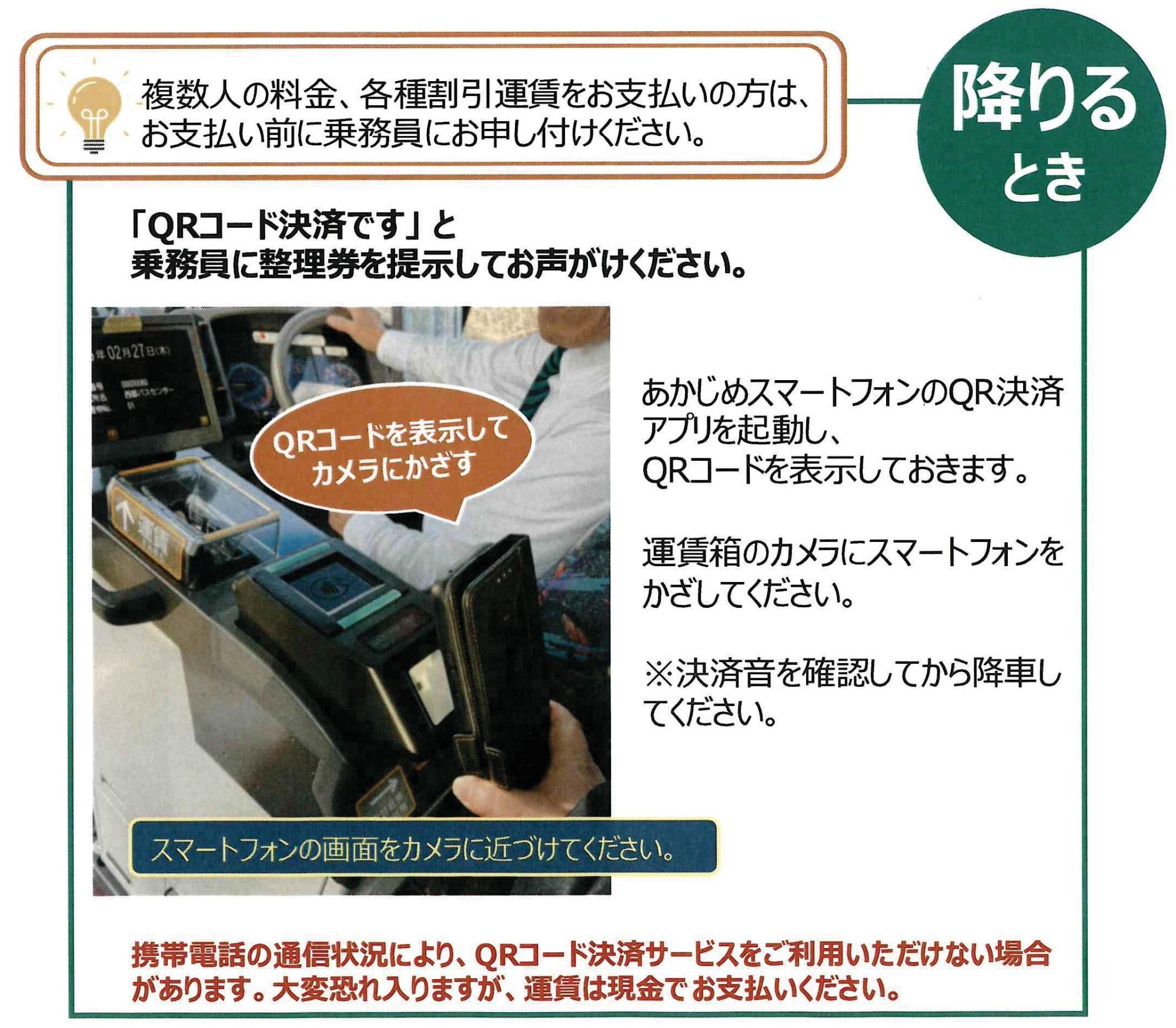 QR決済利用方法(降りるとき)