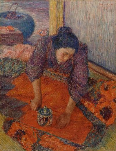 児島虎次郎≪アイロンがけ≫1913年