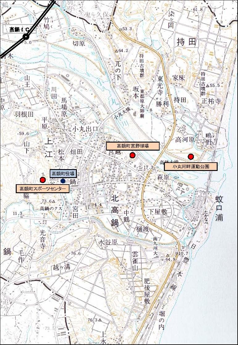 運動施設位置図地図のイラスト