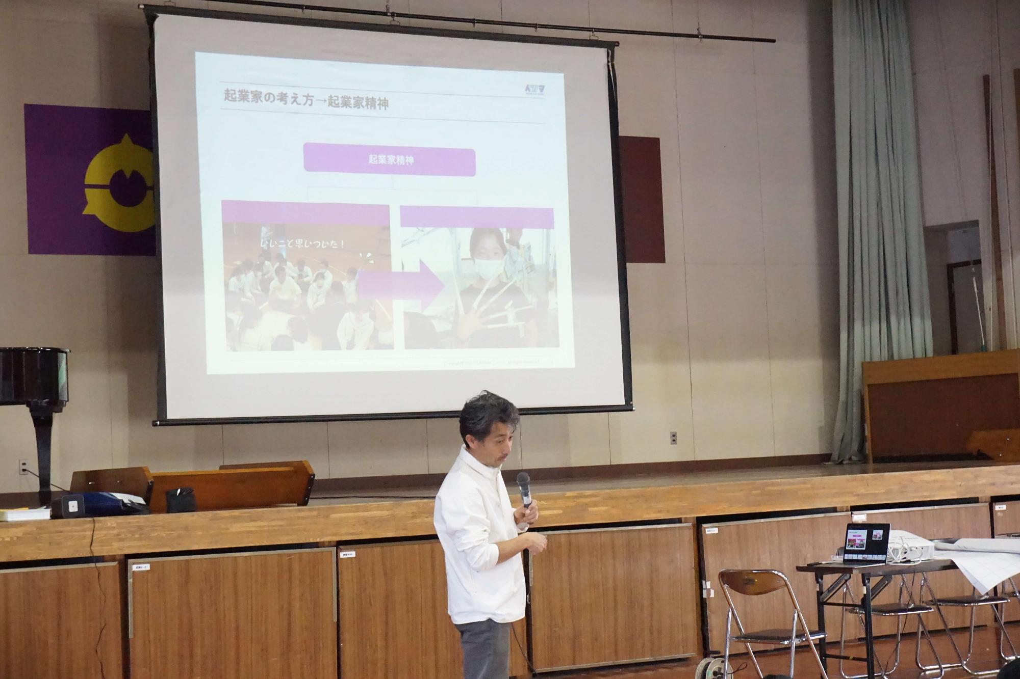 高鍋西中学校でのキャリア教育授業