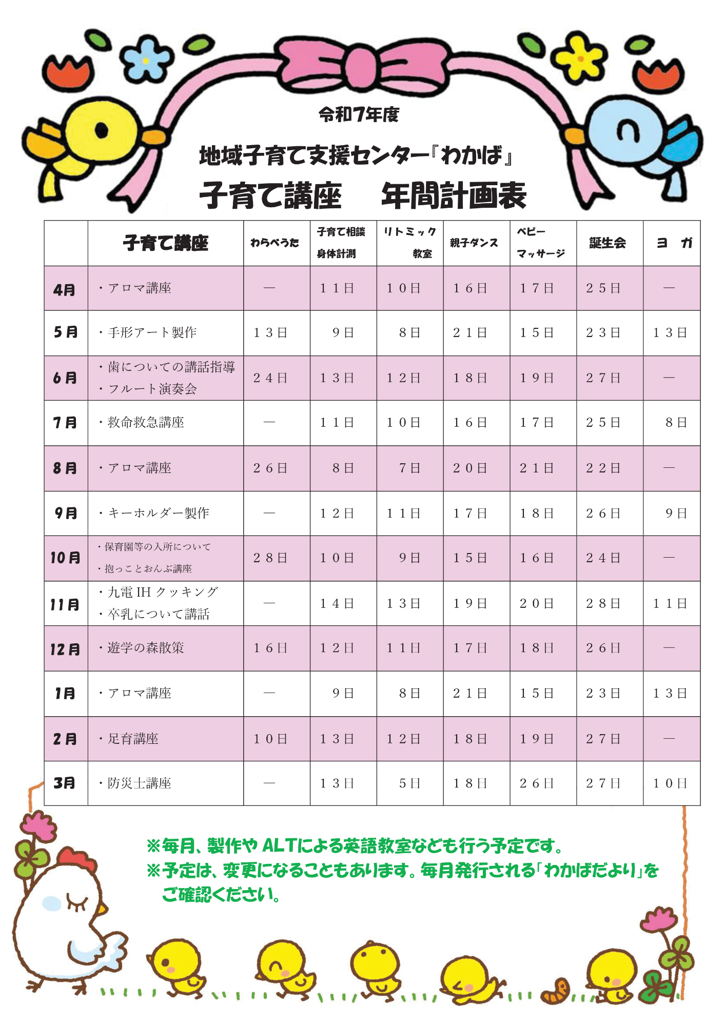 R7年間行事予定表